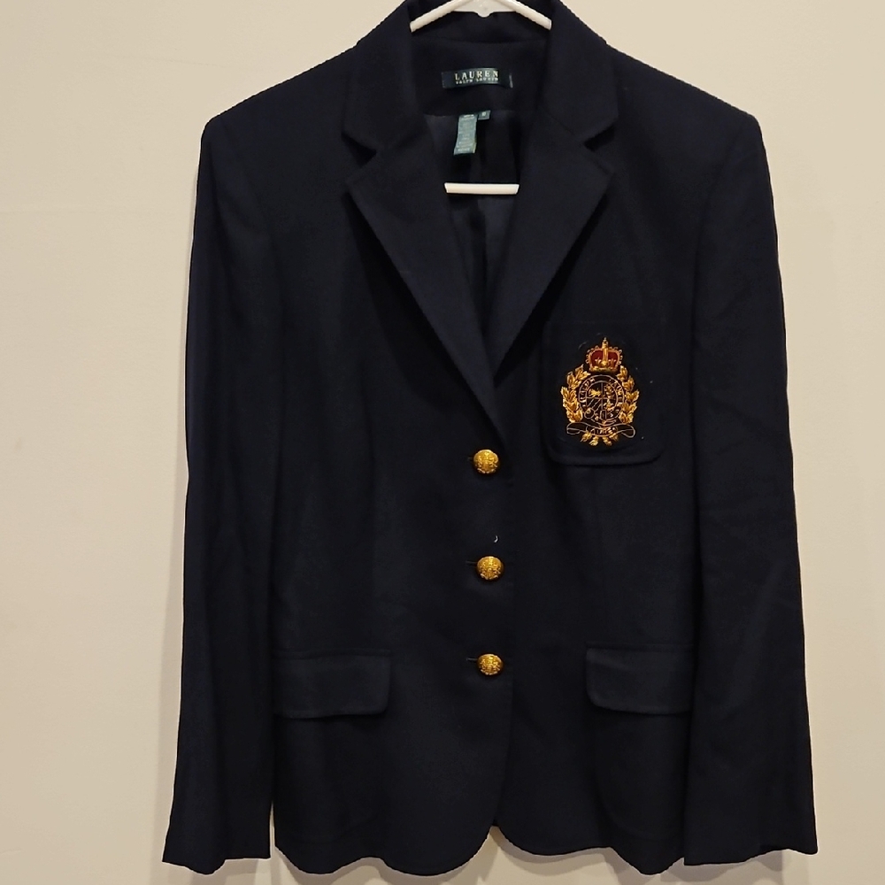 Ralph Lauren Navy Blazer with Gold Accents